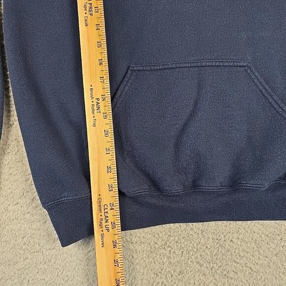 Unisex Gildan Dry Blend Hoodie 50% Poly /50% cotton Blue Medium Inderkum - Picture 6 of 9